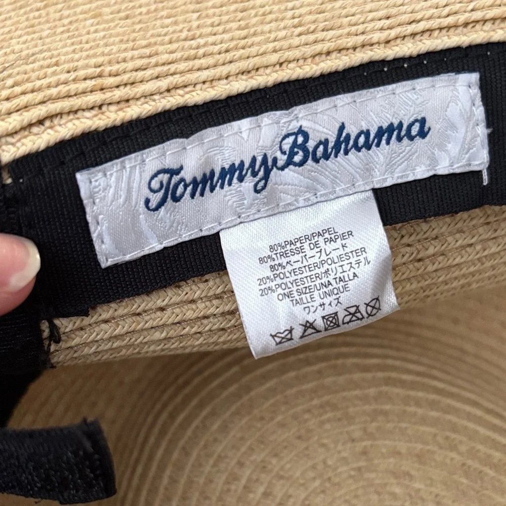 Tommy Bahama Women’s Tan Wide-Brim Sun Hat with Black Trim
